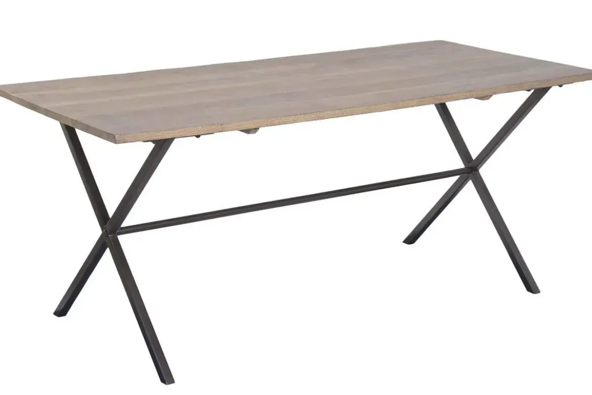 Mesa de Comedor de Teca con Patas de Metal MB-227262
