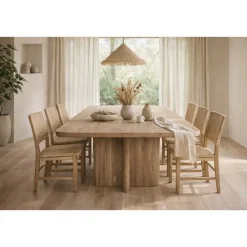 Mesa de Comedor de Teca Reciclada Natural 220 cm MB-223962