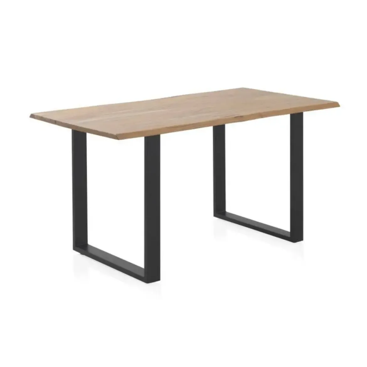 Mesa de comedor de 140x80 cm en madera maciza de acacia color natural GABAR 10831