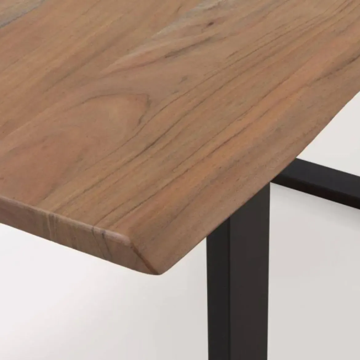 Mesa de comedor de 140x80 cm en madera maciza de acacia color natural GABAR 10831