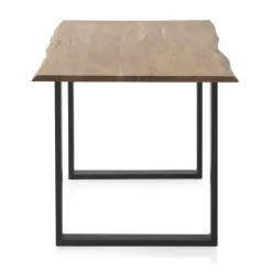 Mesa de comedor de 160x90 cm en madera maciza de acacia color natural GABAR 10832