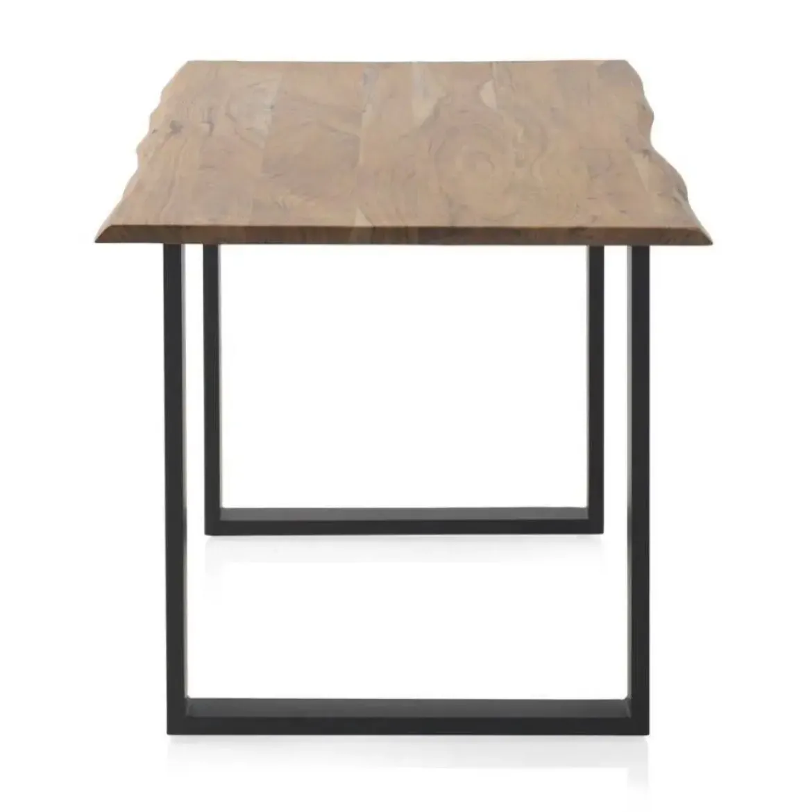 Mesa de comedor de 160x90 cm en madera maciza de acacia color natural GABAR 10832