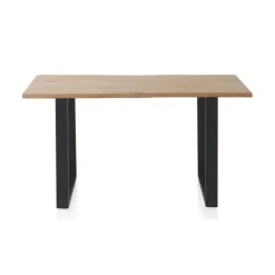 Mesa de comedor de 160x90 cm en madera maciza de acacia color natural GABAR 10832