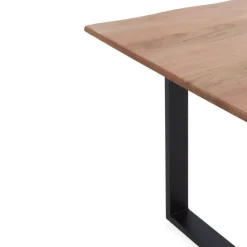 Mesa de comedor de 180x90 cm en madera maciza de acacia color natural GABAR 10833