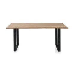 Mesa de comedor de 180x90 cm en madera maciza de acacia color natural GABAR 10833