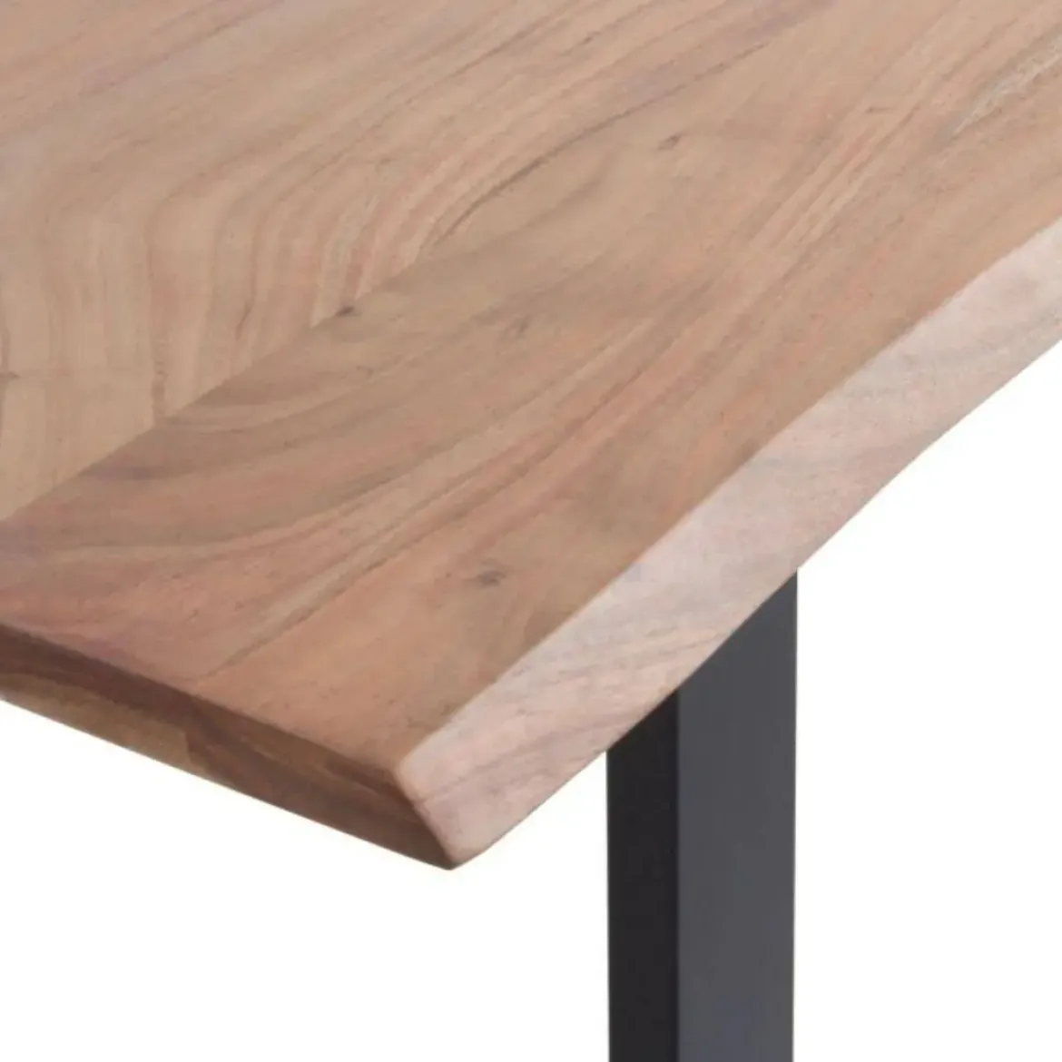 Mesa de comedor de 180x90 cm en madera maciza de acacia color natural GABAR 10833