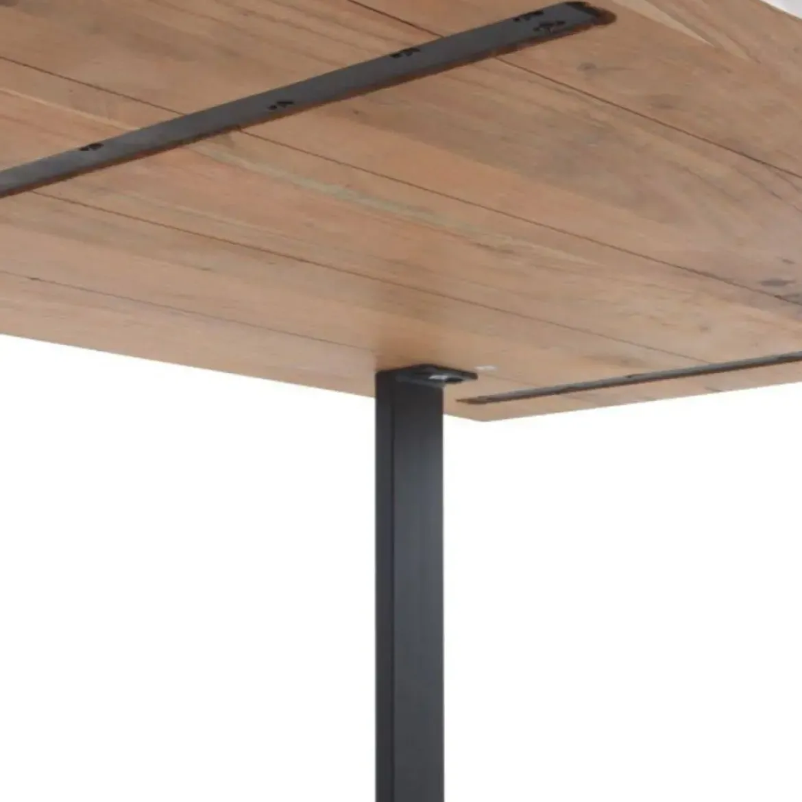 Mesa de comedor de 180x90 cm en madera maciza de acacia color natural GABAR 10833
