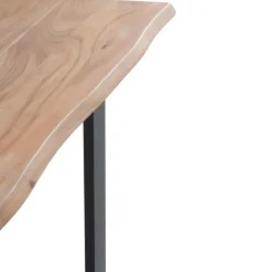 Mesa de comedor de 180x90 cm en madera maciza de acacia color natural GABAR 10833