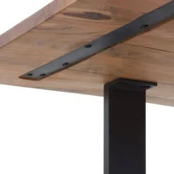 Mesa de comedor de 200x100 cm en madera maciza de acacia color natural GABAR 10834