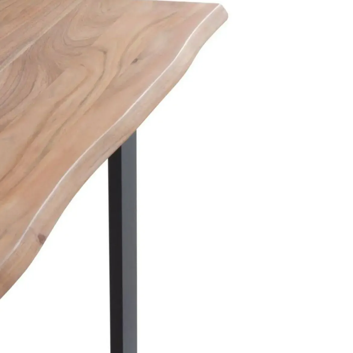 Mesa de comedor de 200x100 cm en madera maciza de acacia color natural GABAR 10834