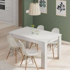 Mesa de comedor extensible blanca artik 004586A