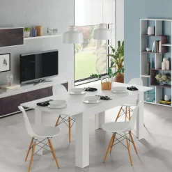 Mesa de comedor extensible blanca artik 004586A