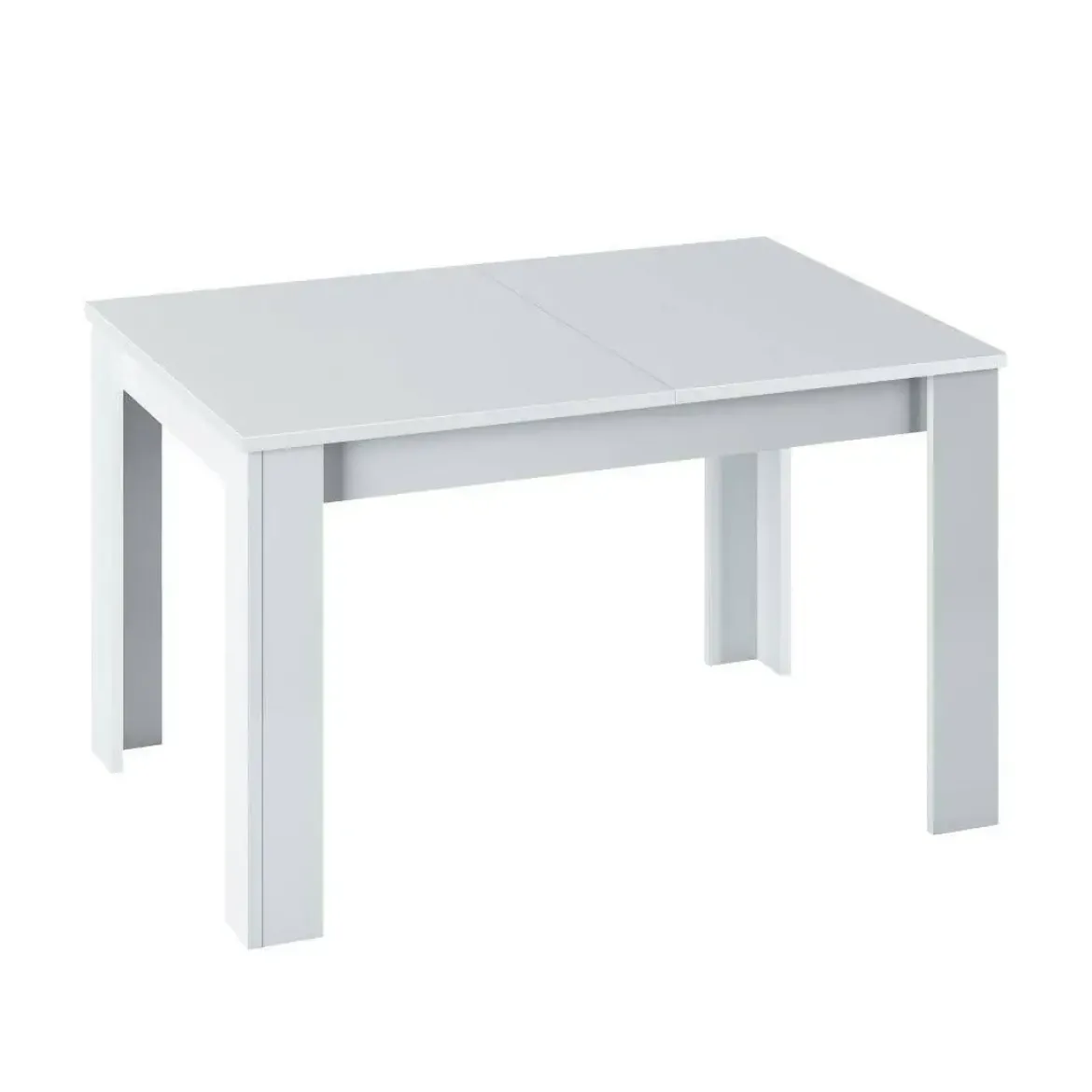 Mesa de comedor extensible blanca brillante de melamina 004586BO