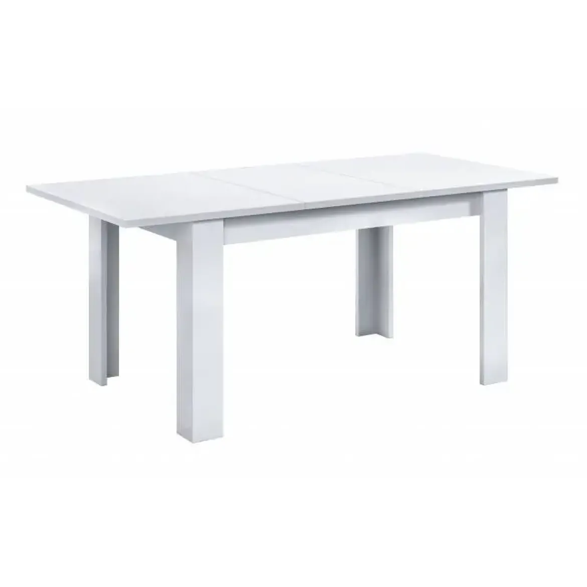 Mesa de comedor extensible blanca brillante de melamina 004586BO