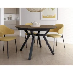 Mesa de Comedor Extensible 100 cm con Estructura Metálica CANTÁBRICO