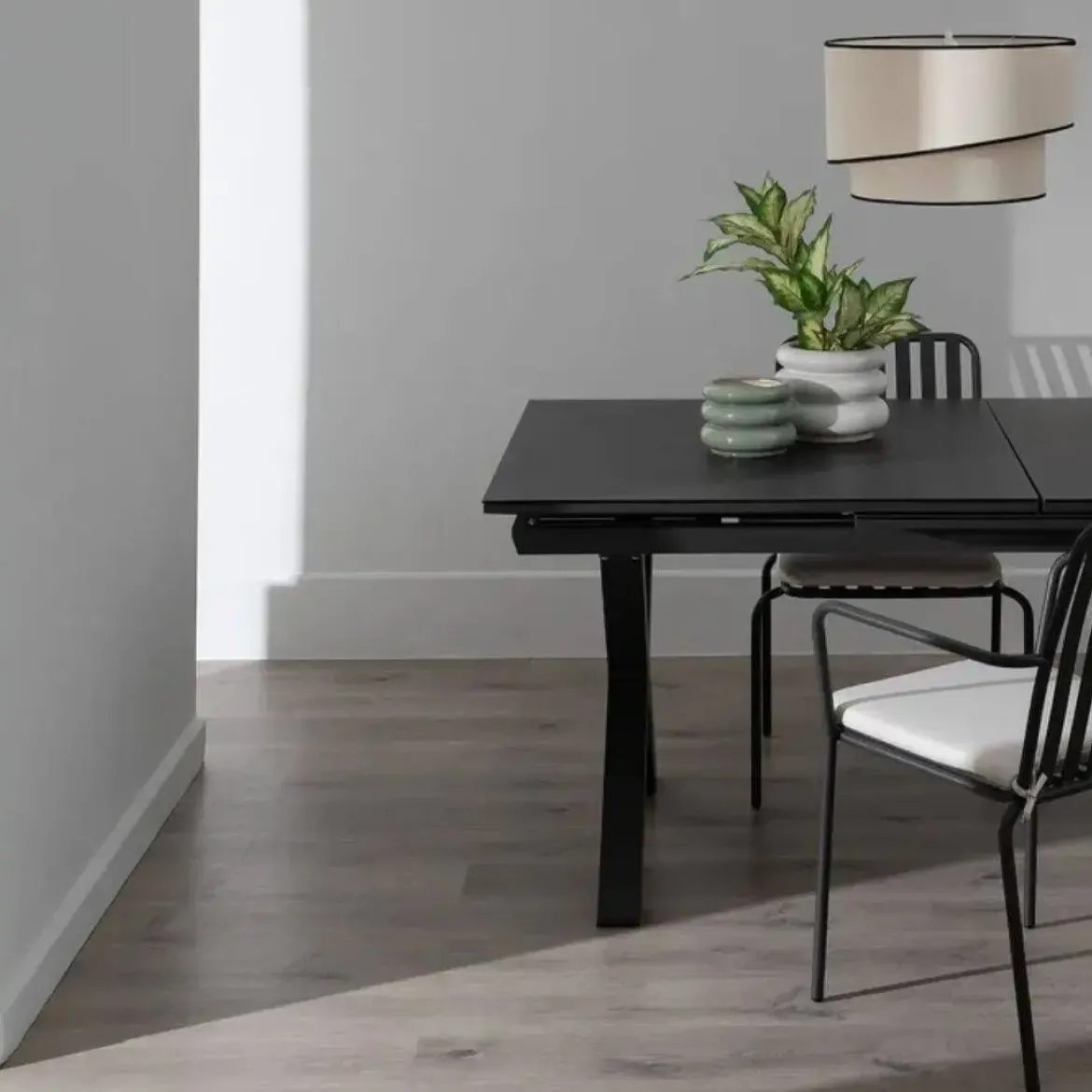 Mesa de Comedor Extensible con Patas de Aluminio 61157