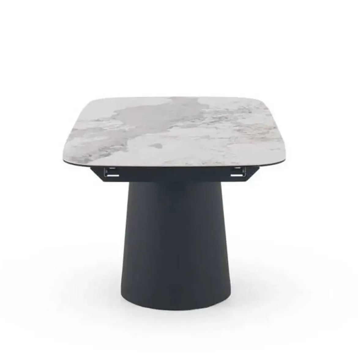 Mesa de Comedor Extensible con Pie Central Metálico Negro GABAR 11603