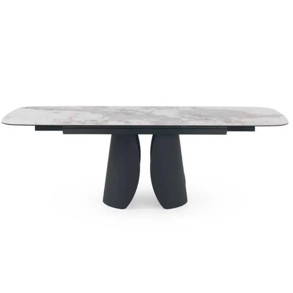 Mesa de Comedor Extensible con Pie Central Metálico Negro GABAR 11603