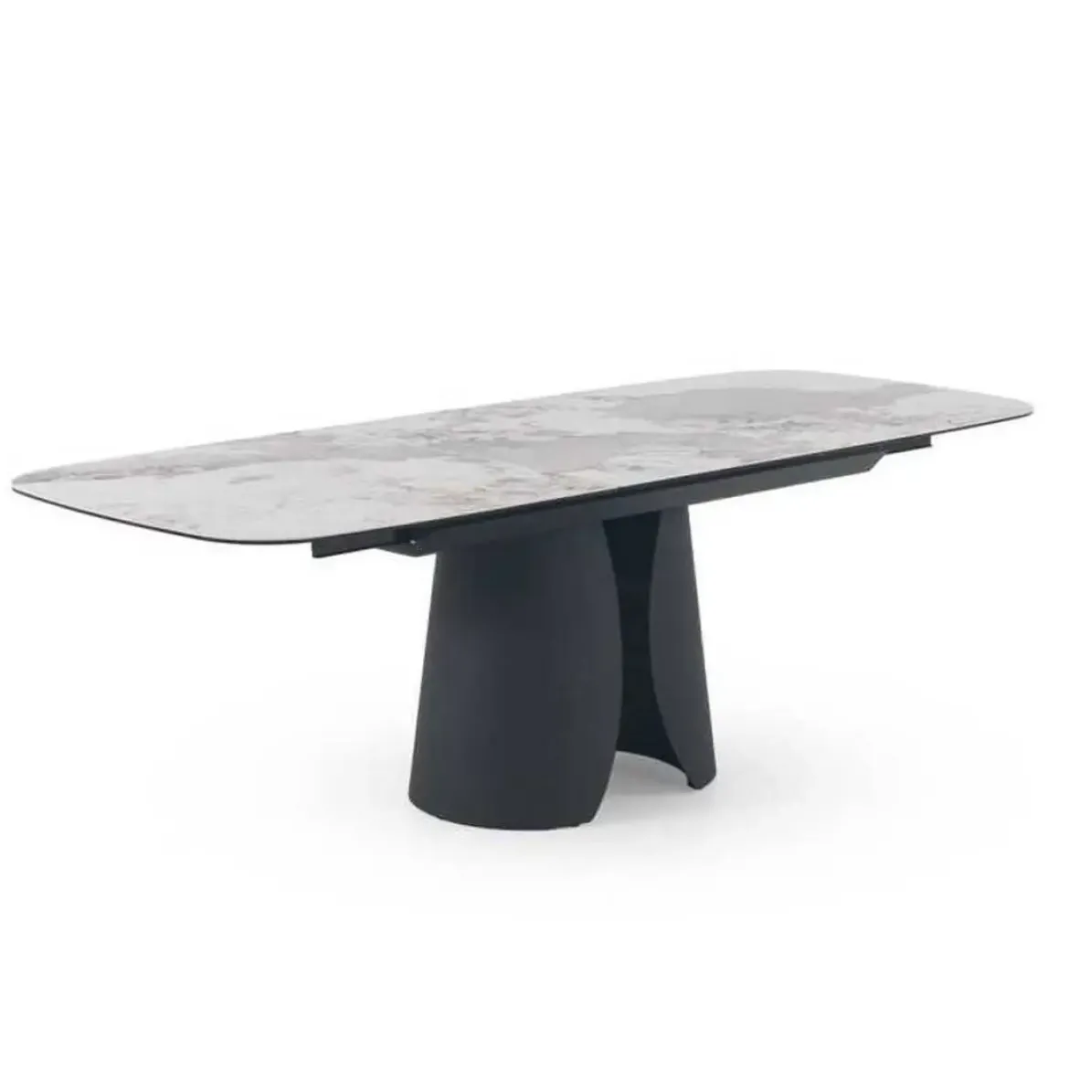 Mesa de Comedor Extensible con Pie Central Metálico Negro GABAR 11603