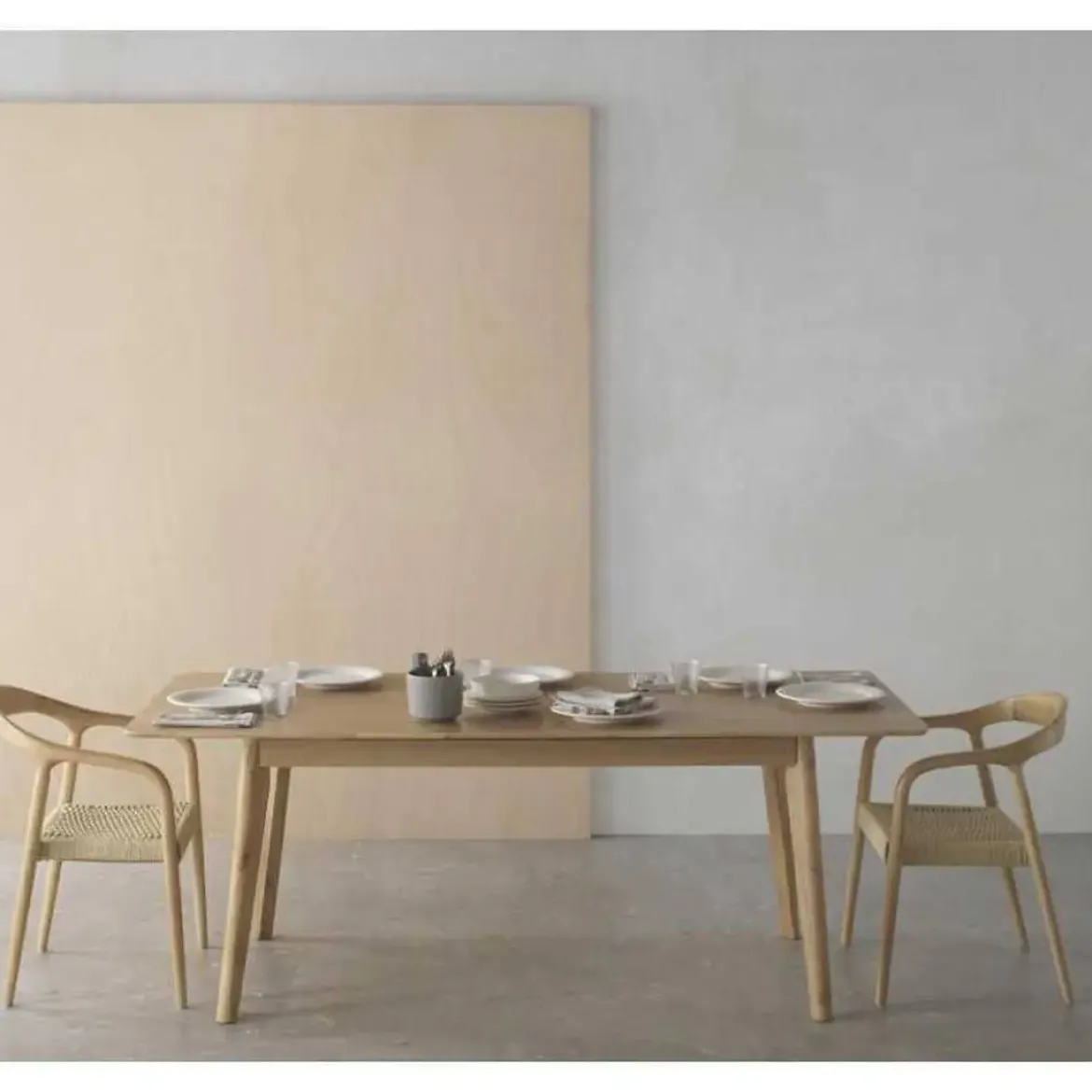 Mesa de Comedor Extensible con Patas de Hevea y Roble GABAR 11435