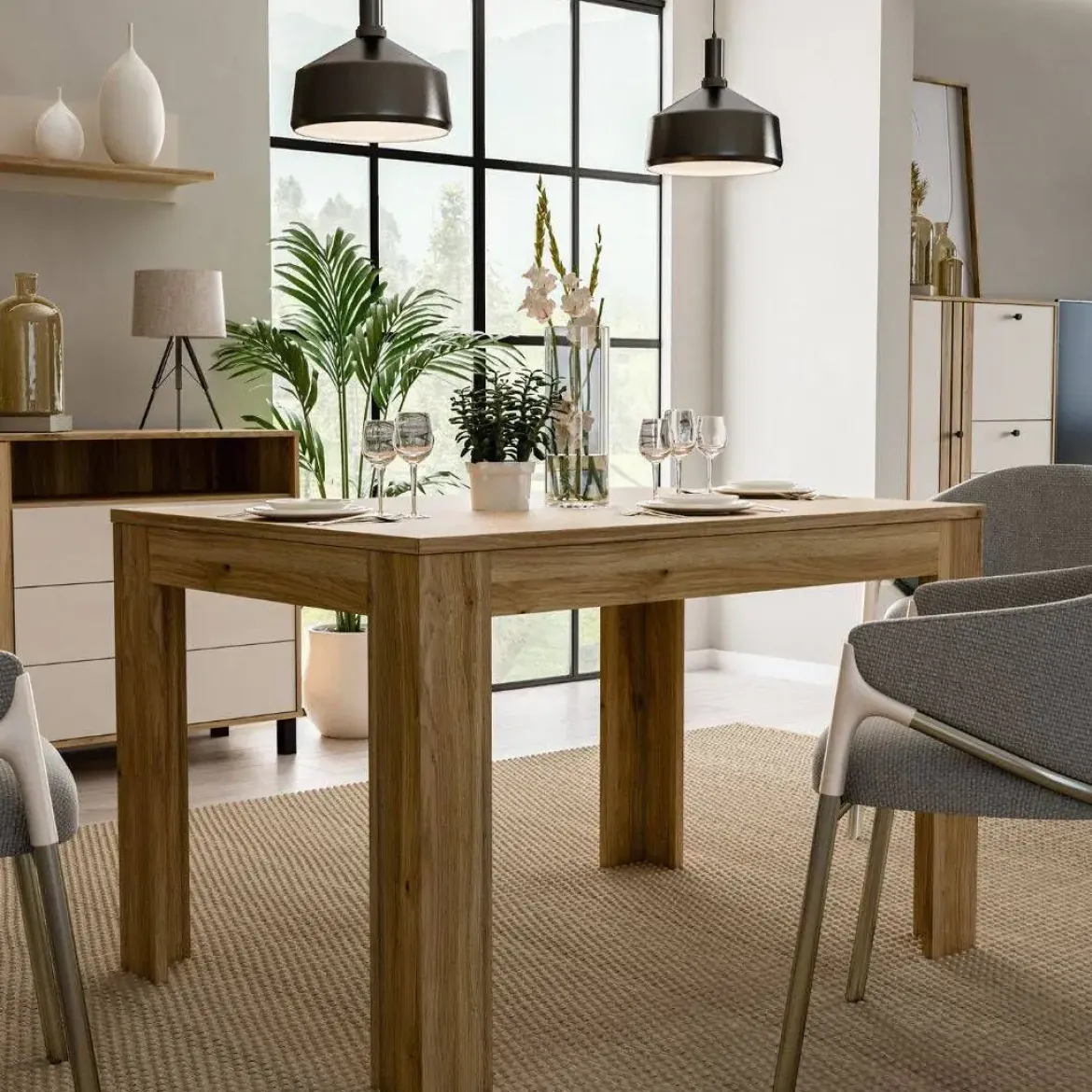 Mesa de Comedor Extensible en Roble Mauvella KILLARNEY TMST142-D108