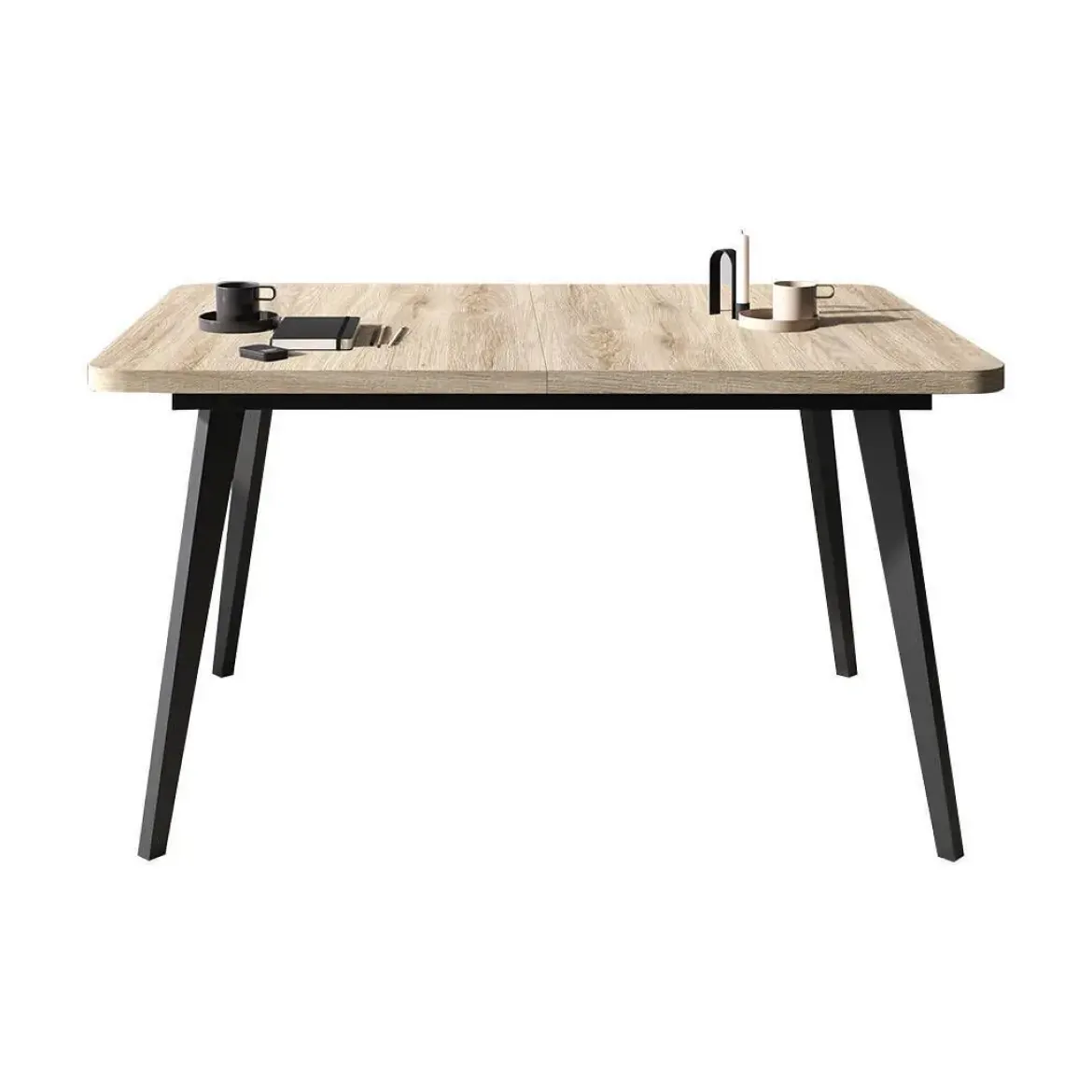 Mesa de Comedor Extensible Rectangular con Patas Metálicas Inclinadas M823