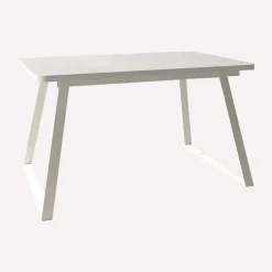 Mesa de Comedor Extensible Rectangular de Melamina con Patas Metálicas Trapecio M822