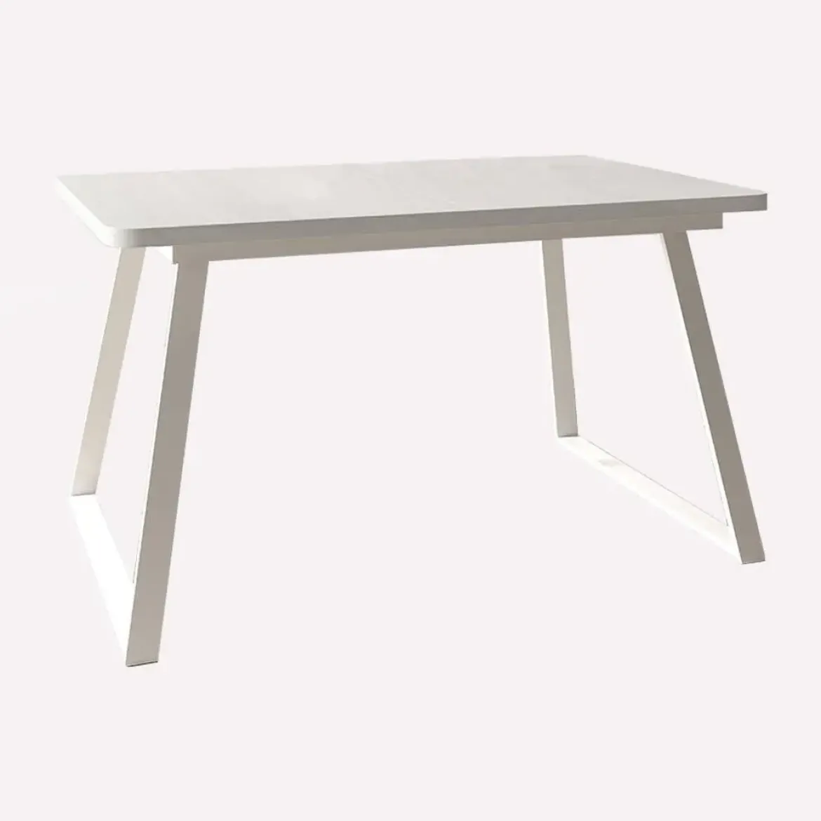 Mesa de Comedor Extensible Rectangular de Melamina con Patas Metálicas Trapecio M822