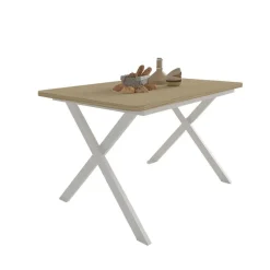 Mesa de Comedor Extensible Rectangular 140x90 con Patas Metálicas M824