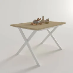 Mesa de Comedor Extensible Rectangular 140x90 con Patas Metálicas M824