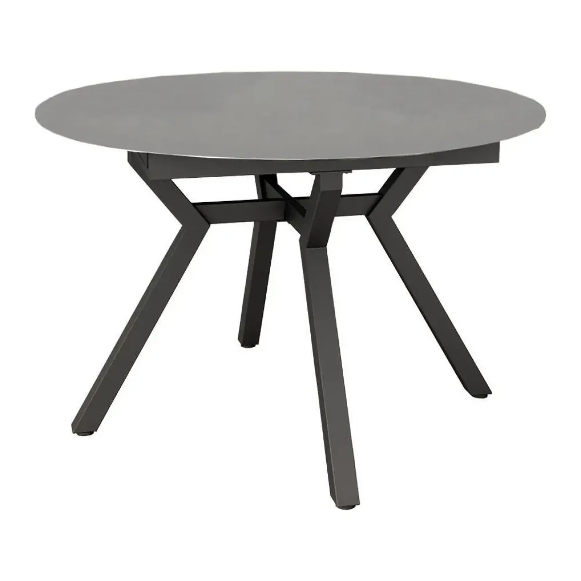 Mesa de Comedor Extensible Redonda 120 cm Negra con Tablero Porcelánico ROSS