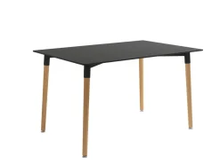 Mesa de comedor Fija con Patas de Madera y Sobre de MDF Lacado CARIBE 120 cm