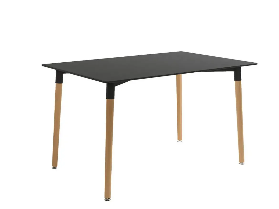 Mesa de comedor Fija con Patas de Madera y Sobre de MDF Lacado CARIBE 120 cm