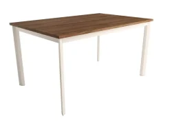 Mesa de comedor fija cuadrada de metal Acabado marfil y sobre de melamina GARDA