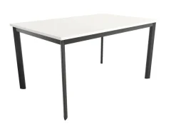Mesa de comedor fija cuadrada de metal Acabado Negro y sobre de melamina GARDA