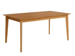 Mesa de Comedor Fija de Madera Roble y Sobre Biselado de 25 mm 140 cm AURA