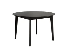 Mesa de Comedor Fija Redonda de Madera Roble y Sobre Biselado de 25 mm 100 cm AURA
