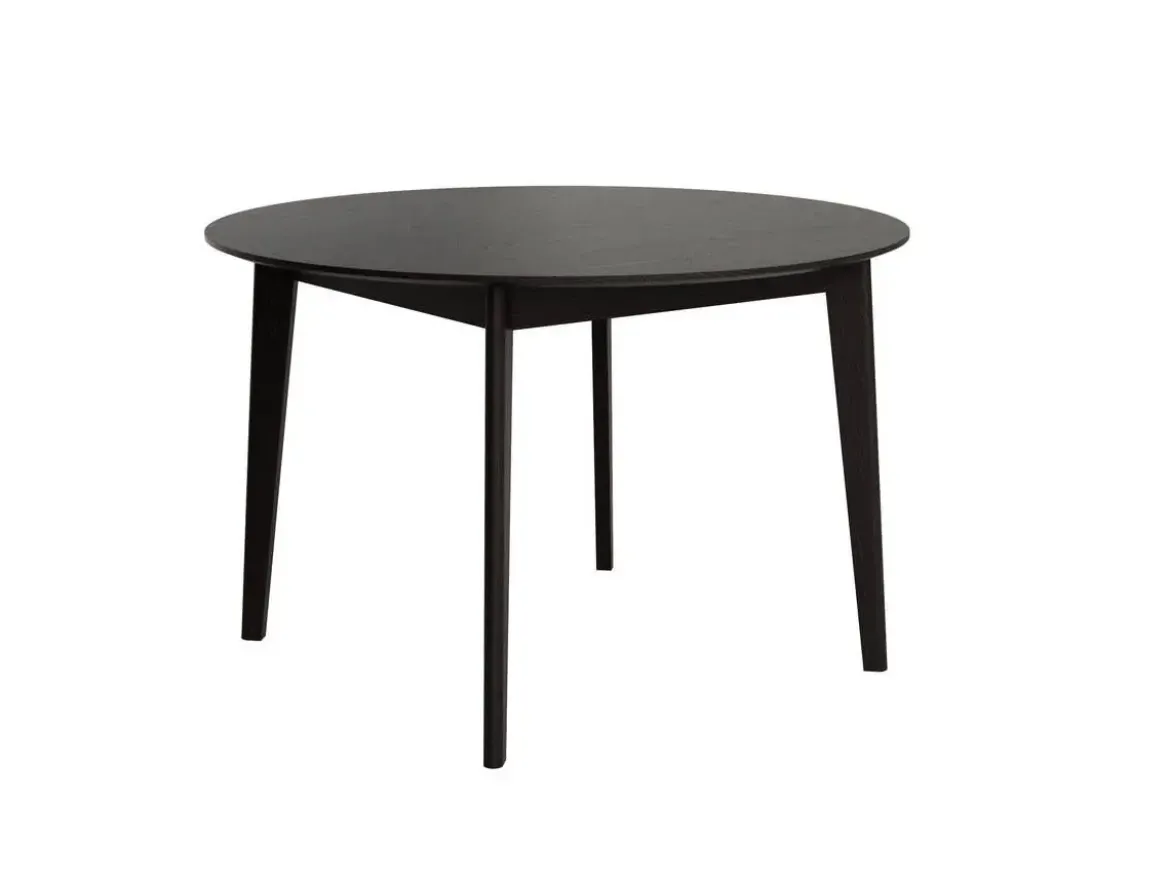 Mesa de Comedor Fija Redonda de Madera Roble y Sobre Biselado de 25 mm 100 cm AURA