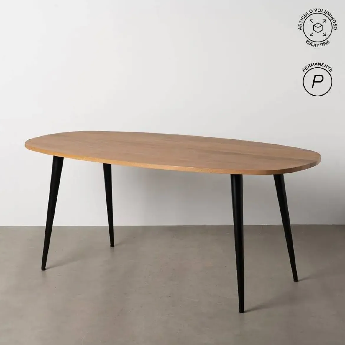 Mesa de Comedor Natural de Madera de Mango y Hierro 180 cm 612710