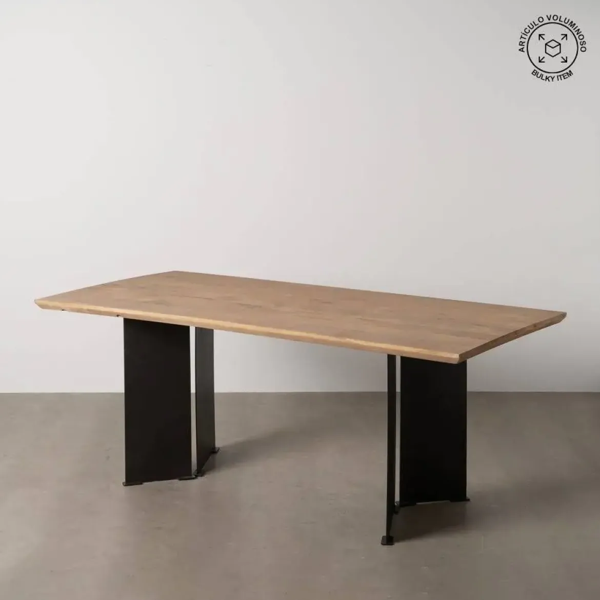 Mesa de Comedor Natural de Madera de Mango e Hierro 190 cm 612853