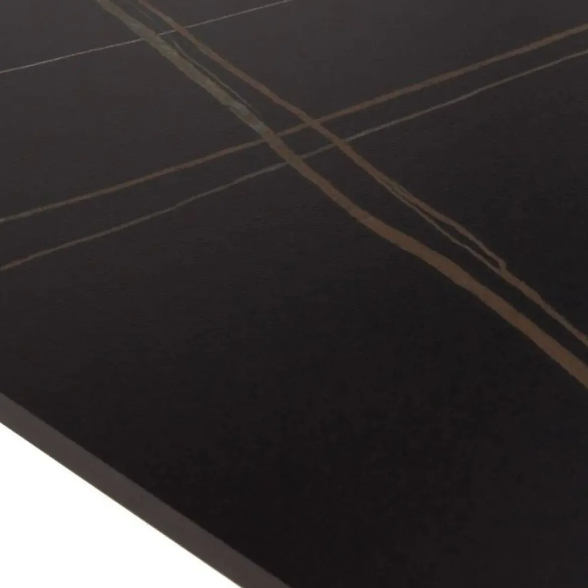 Mesa de comedor negra con patas de metal GABAR 11044