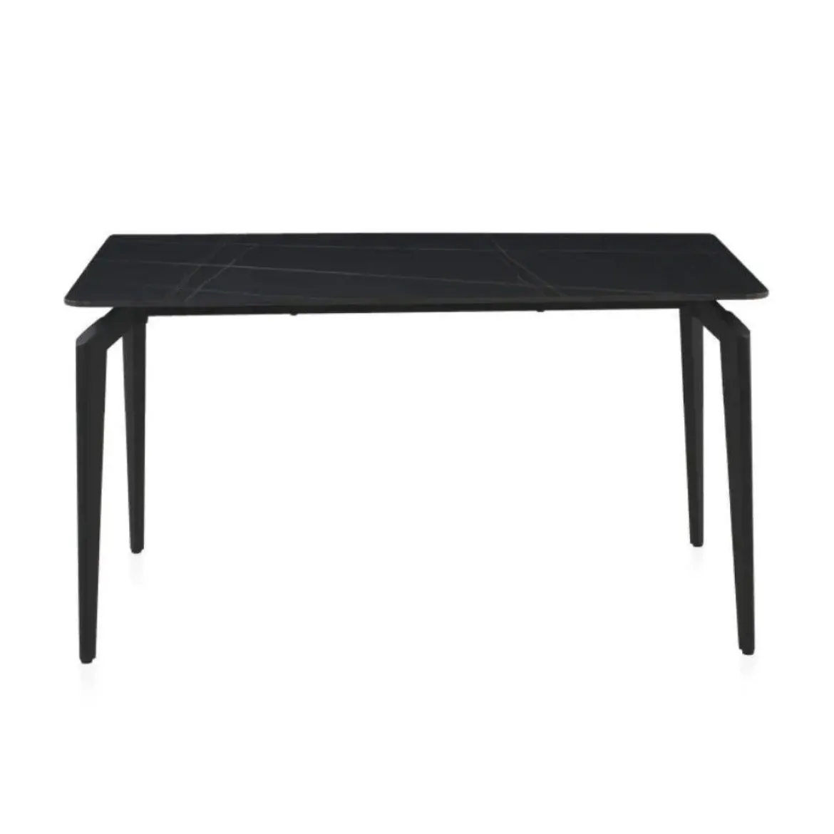Mesa de comedor negra con patas de metal GABAR 11044