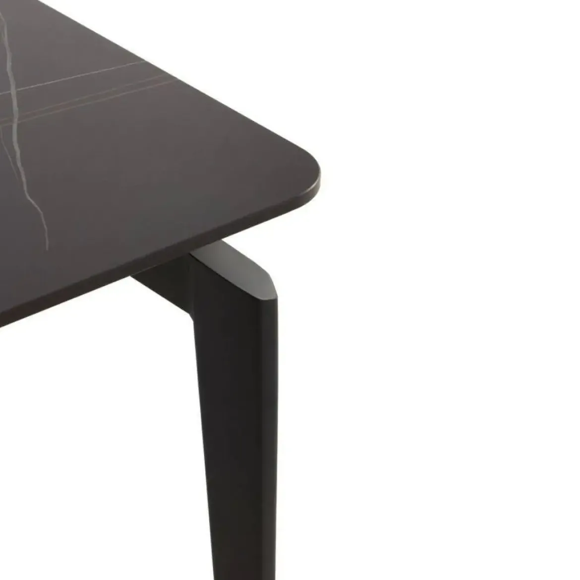 Mesa de comedor negra con patas de metal GABAR 11044