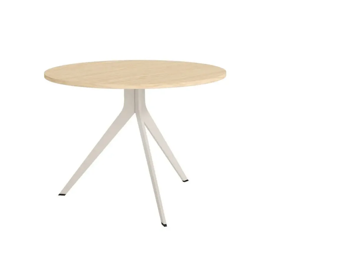 Mesa de Comedor ORTA Redonda Estructura Metálica Marfil de 100 cm