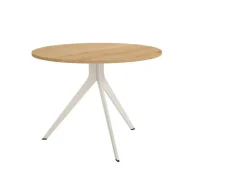 Mesa de Comedor ORTA Redonda Estructura Metálica Marfil de 100 cm
