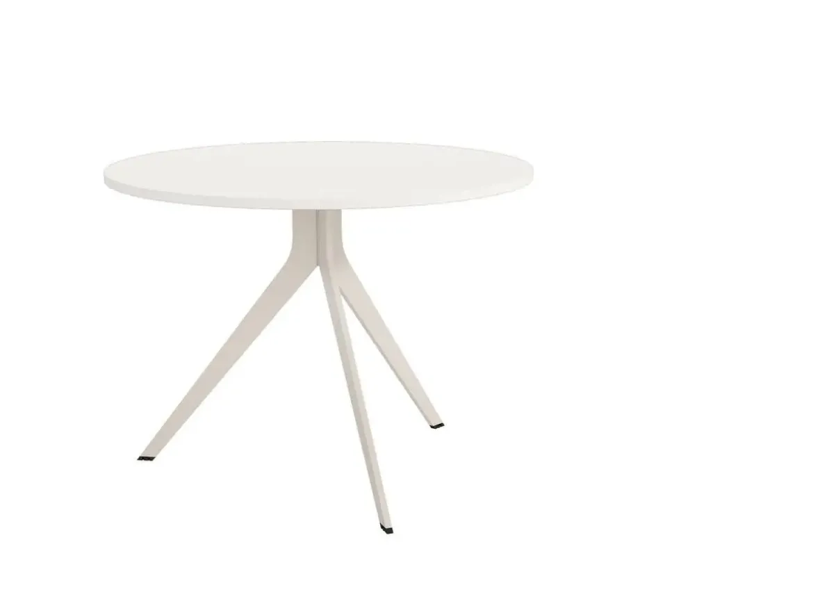 Mesa de Comedor ORTA Redonda Estructura Metálica Marfil de 100 cm