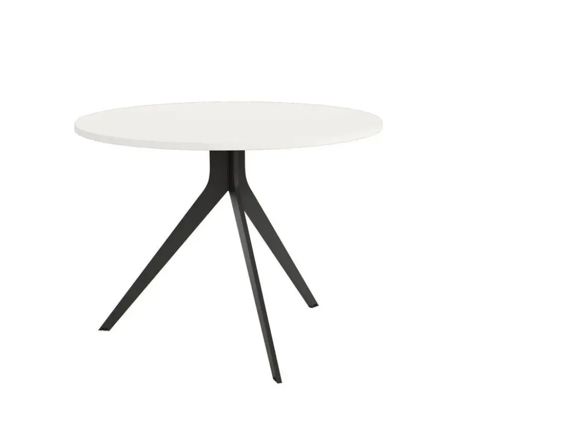 Mesa de Comedor ORTA Redonda Estructura Metálica Negra de 100 cm