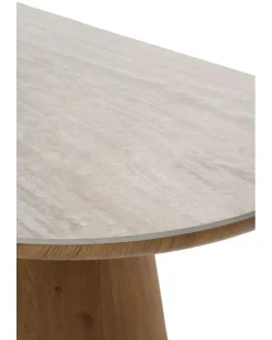 Mesa de Comedor Ovalada de Madera-Cerámica GABAR 11418