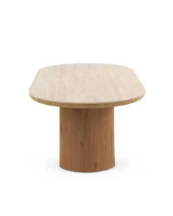 Mesa de Comedor Ovalada de Madera-Cerámica GABAR 11418