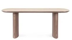 Mesa de Comedor Ovalada Nogal y Travertino EZEKIEL 0747349